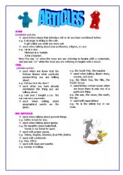 English Worksheet: Articles 