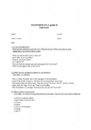 English Worksheet: testpaper fast food