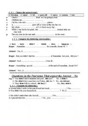 English Worksheet: Grammar revision 