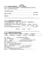 English worksheet: any , tag questions , and multiple choice exercises 