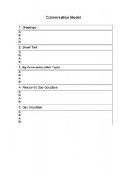 English worksheet: Conversation Model 