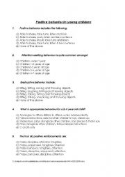 English worksheet: Exploring Early Childhood Exam