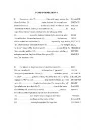 word formation (4) with answers FCE