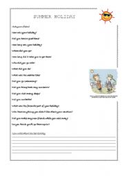 English Worksheet: Summer Holiday