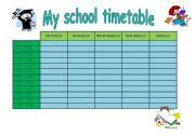 English Worksheet: My school timetable