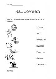 English worksheet: Halloween vocabulary