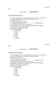 English Worksheet: CASPER - activities to work on with the movie