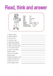 English Worksheet: TO BE - his her