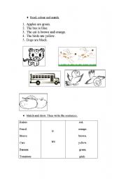 English Worksheet: Colours 
