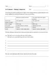 English worksheet: Making comparison