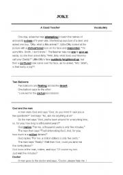 English Worksheet: joke