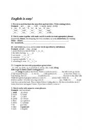 English Worksheet: english is eassy 1
