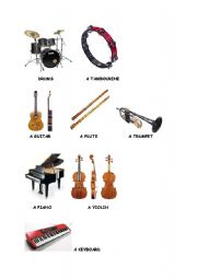 English Worksheet: Musical instruments