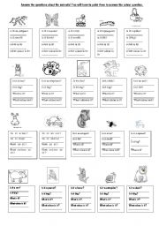English Worksheet: Questions about animals