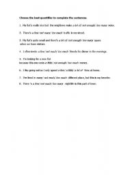 English Worksheet: Quantity Words