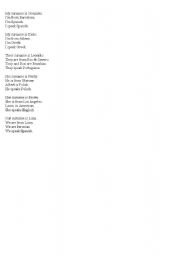 English Worksheet: nationalities