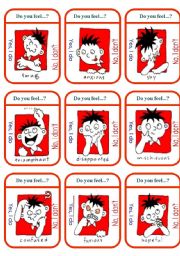 English Worksheet: Feelings Game Cards (2of2)