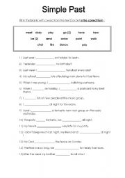 English Worksheet: Simple Past Worksheet