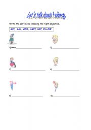 English worksheet: Lets talk about feelings 2