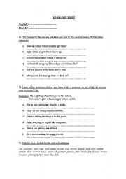 English worksheet: english test