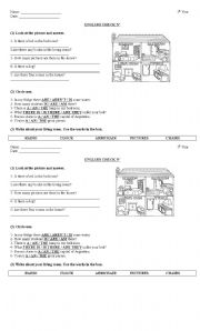 English Worksheet: There is / there are test