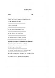 English Worksheet: Passiv voice