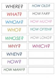 English Worksheet: WH questions