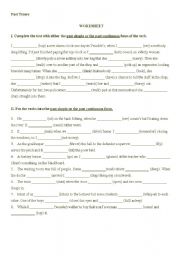 English Worksheet: past tense exercises