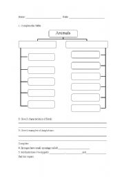 English worksheet: animals test