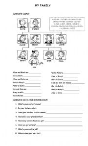 English Worksheet: Family