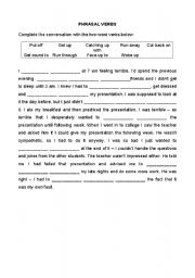 English worksheet: Phrasal verbs