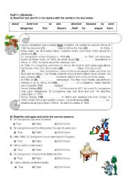 English Worksheet: Reading text in simple past