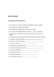 English Worksheet: If you forget...