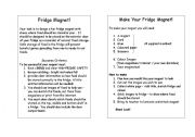 English Worksheet: Food Storage - Fridge Safety