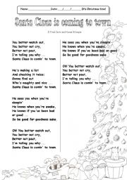 English Worksheet: Song 