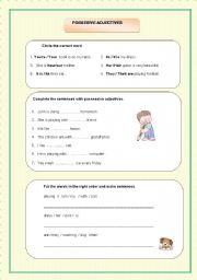 English Worksheet: Possesive adjectives