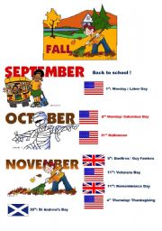 English Worksheet: SEASONS AND CELEBRATIONS 1/4