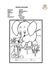 English Worksheet: animals in the jungle 