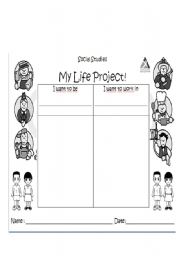 English Worksheet: My life project