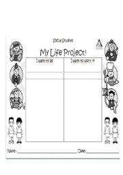 English worksheet: My life project