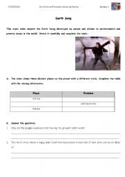 English Worksheet: earth song