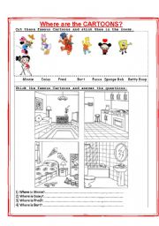 Prepositions of Place & Cartoons