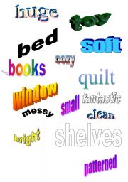 English worksheet: Bedroom Adjectives