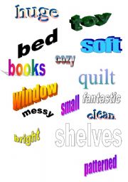 English Worksheet: Bedroom Adjectives