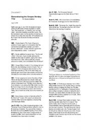 English Worksheet: Remembering the Scopes Monkey Trial              