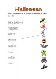 Halloween matching exercise