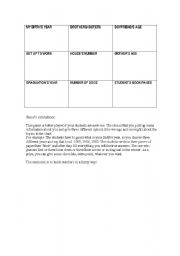 English worksheet: Bingo about personal information