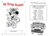 English Worksheet: SONGS for children - Booklet part 1 - B&W