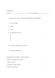 English Worksheet: Current Event (Written)