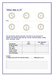 English worksheet: What time is it?